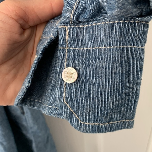 EUC Tory Burch Deneuve Light Blue‎ Denim Knee Length Shirtdress size XS chambray - Picture 8 of 14